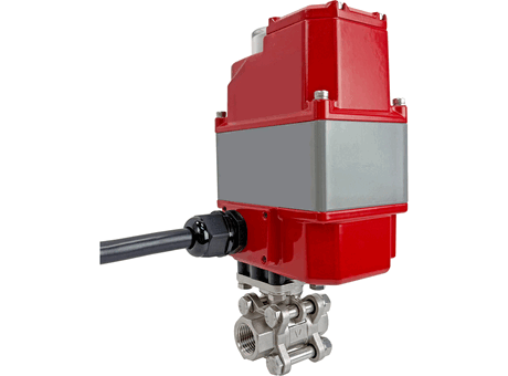 1/2" Surpass 3 pc SS Ball Valve, 110 VAC, Safe Return