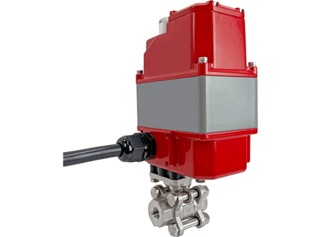 1/4" Surpass 3 pc SS Ball Valve, 110 VAC, Safe Return