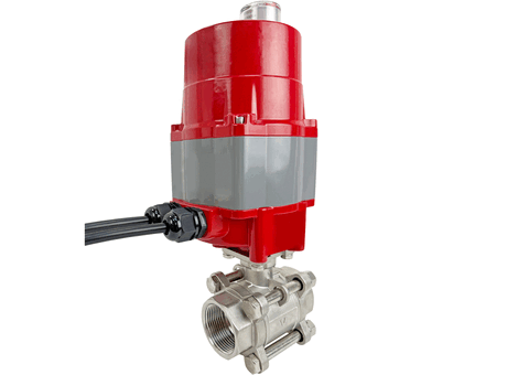 1-1/4" Surpass 3 pc SS Ball Valve, 110 VAC, Safe Return