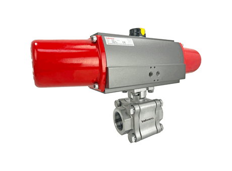 1 1/2" Air Actuated High Pressure Stainless Ball Valve - Spring Return Scotch Yoke