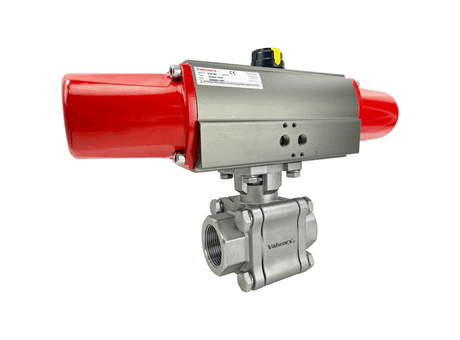 1 1/4" Air Actuated High Pressure Stainless Ball Valve - Spring Return Scotch Yoke
