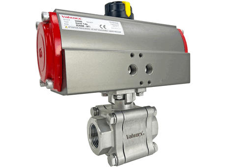 1" Air Actuated High Pressure Stainless Ball Valve - Double Acting Scotch Yoke