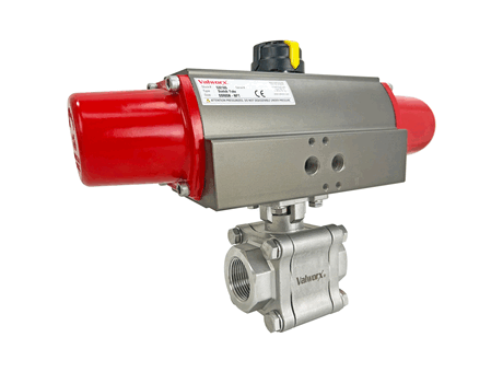 1" Air Actuated High Pressure Stainless Ball Valve - Spring Return Scotch Yoke