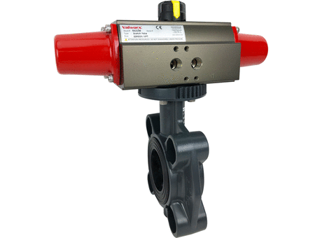 Air Actuated PVC Butterfly Valve, Scotch Yoke Spring Return 2"