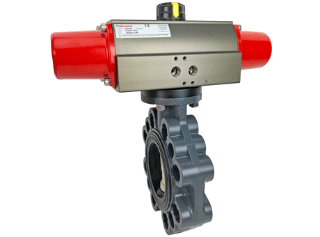 Air Actuated PVC Butterfly Valve, Scotch Yoke Spring Return 3"