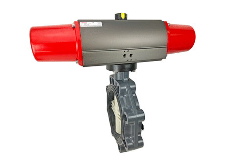 Air Actuated PVC Butterfly Valve, Scotch Yoke Spring Return 8"
