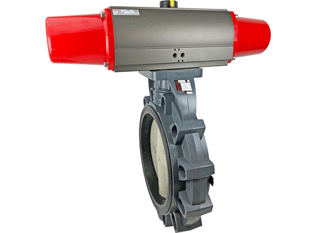 Air Actuated PVC Butterfly Valve, Scotch Yoke Spring Return 8"