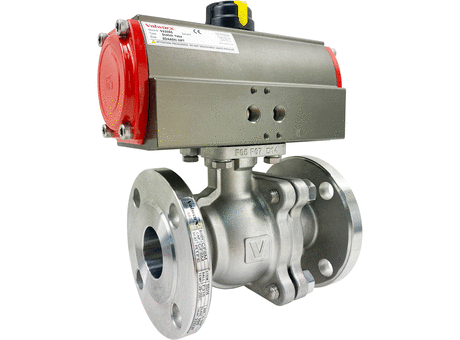 1 1/2" Air Actuated 150# Flanged SS Ball Valve - Double Acting Scotch Yoke