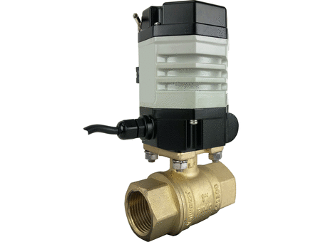 Compact Electric Actuated Brass Ball Valve 24 VDC 1"
