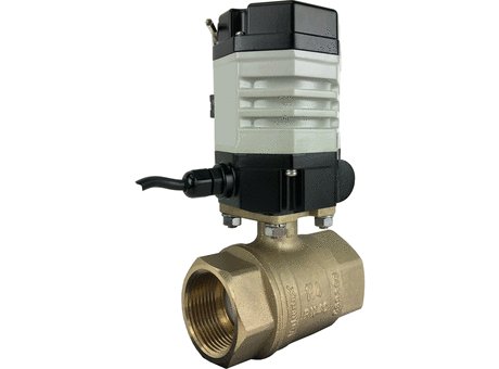 Compact Electric Actuated Brass Ball Valve 24 VDC 1-1/4"