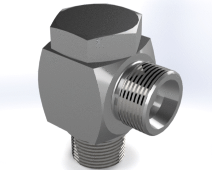 XEWHV R - High Pressure Banjo Elbow without nut and cutting ring with BSPP male thread and external metallic sealing ring DKRA according to DIN 2353 / DIN EN ISO 8434-1 / ISO 1179-1 of stainless steel 316Ti