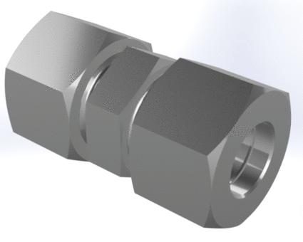 GV - Straight Coupling with 24° cutting ring connection according to DIN 2353 / EN ISO 8434-1 of stainless steel 316Ti