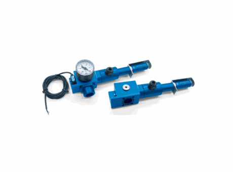 PVR25MS Conveyor aluminium vacuum generator 9.6mc/h, with support for fastening to suction cups, exhaust silencer and protection plate suitable for the exhaust of powders, liquids and sawdust