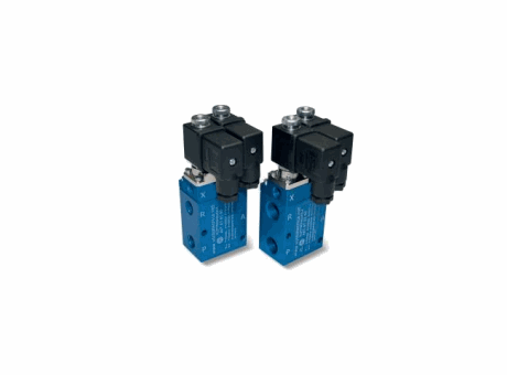 Electroválvulas de vacío de 3 vías servopilotadas de G1/4" y G3/8", con dos bobinas eléctricas