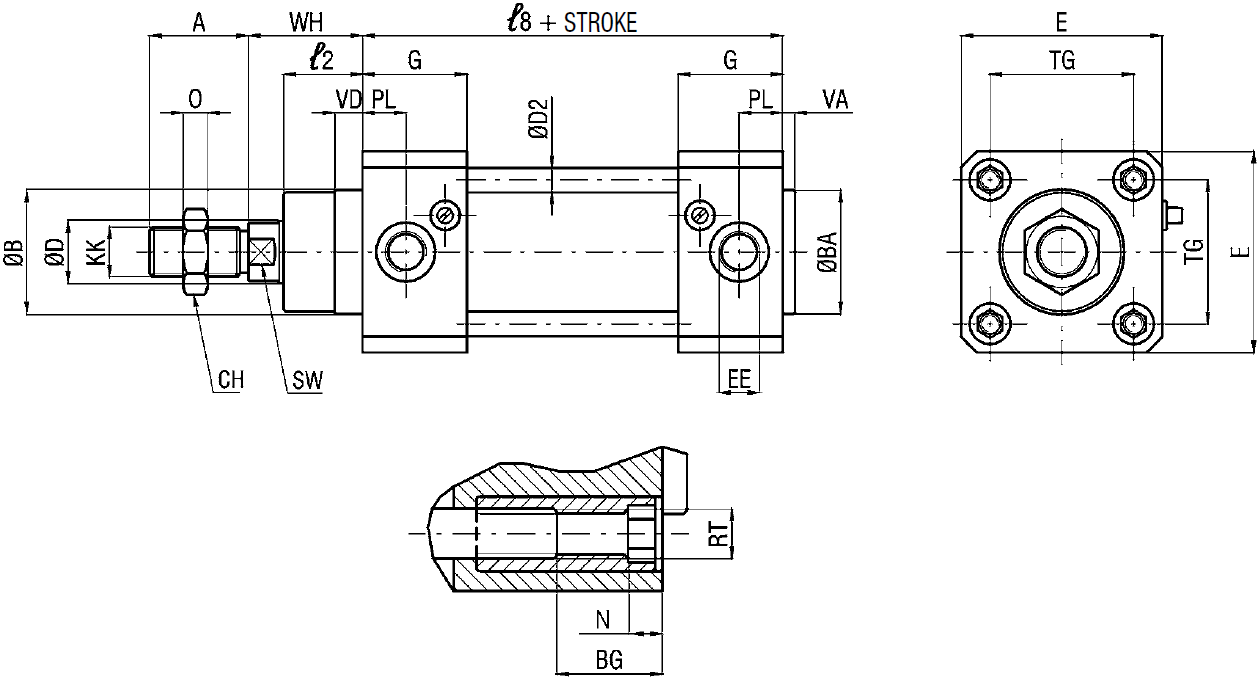 Technical drawing (Basic cylinder)