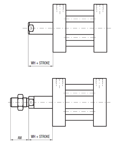 Technical drawing (Single acting rear spring)
