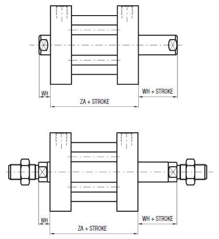 Technical drawing (Through rod)