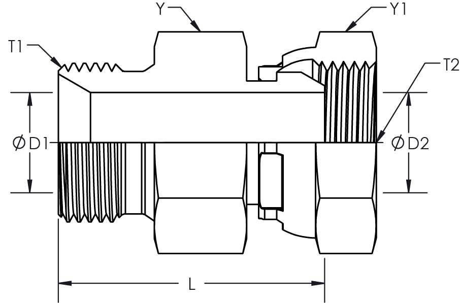 World Wide Fittings - Free CAD models - Male BSPP to Female BSPP Swivel ...