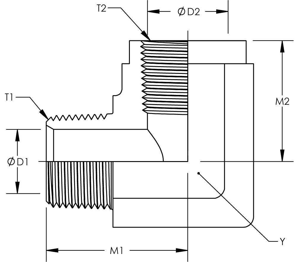 Fitting Engineering Graphics World Wide Fittings - Free CAD models - Male Pipe to Female Pipe 90 ...