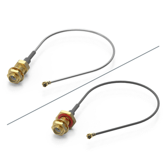 Coaxial connectors - UMRF Connectors - SMA Blkd Jack IP67 to UMRF R/A Plug - Cable Dia. 1.32mm