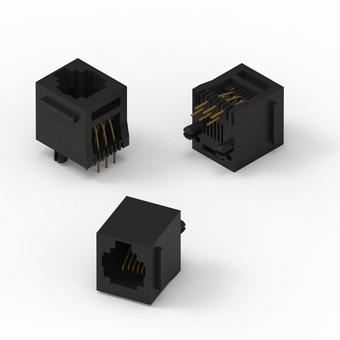 I/O Connector - Modular Jack - Vertical - Plastic