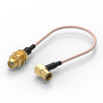 Cable assemblies - SMA Blkd Jack to SMB Right Angle Plug