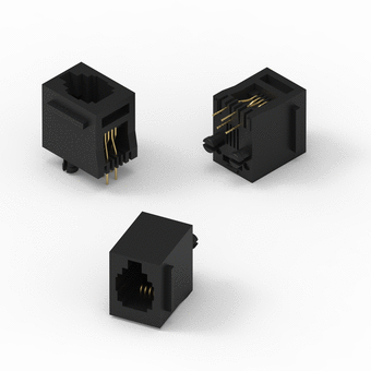 I/O Connector - Modular Jack - Vertical - Plastic
