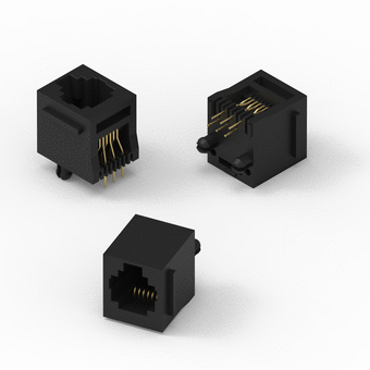 I/O Connector - Modular Jack - Vertical - Plastic