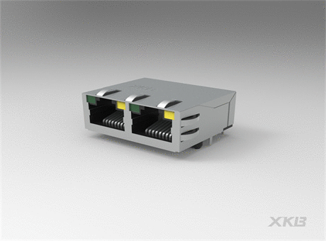 RJ45 Connector,Single layer with shielding,Left green, right yellow,Side operation pin type,Installation surface height13.70mm,L=30.50mm