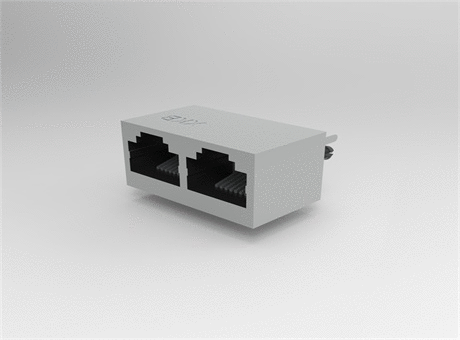 RJ45 Connector,Single layer without shielding (all plastic),No light,Vertical Pin Type,Installation surface height16.50mm,L=28.50mmgold-platingG/F