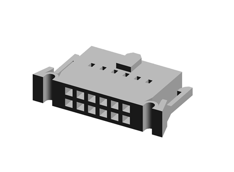 2.54mm Wire to board connector (MX 2.54) HSG, double row, single convex with butterfly buckles on both sides,2x06P