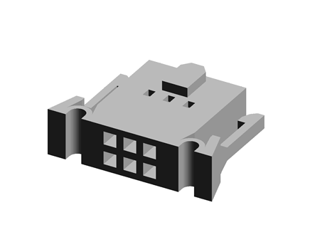 2.54mm Wire to board connector (MX 2.54) HSG, double row, single convex with butterfly buckles on both sides,2x03P