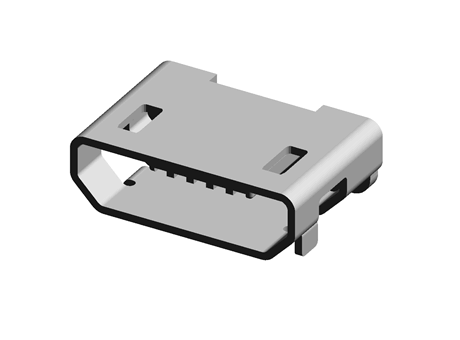 MICRO USB connector female socket 5.65 SMT flat nickel plated column stainless steel