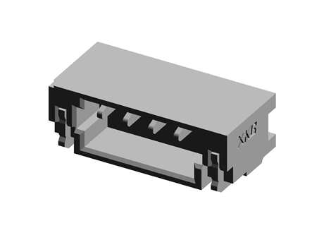 0.60mm线对板连接器(JST XSR)刺破式针座,卧贴,镀金黑色,LCP料,04P