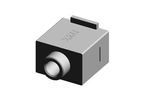 3.5音频连接器 三级立式耳机插座  外金属圈粉红色   W15.2XD12.2XH11