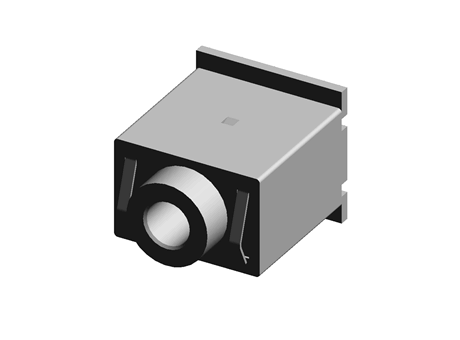 3.5音频连接器 三级立式耳机插座黑色头绿盖 W15.6XD12.2XH11