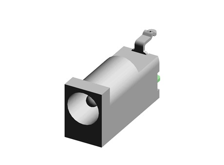 DC connector Pin vertical W14.0xD5.0xH7.3,Inner core1.65,2.5A 24V
