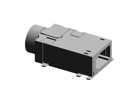 3.5音频连接器 6脚5级贴片W14xD6.8xD4.25黑色