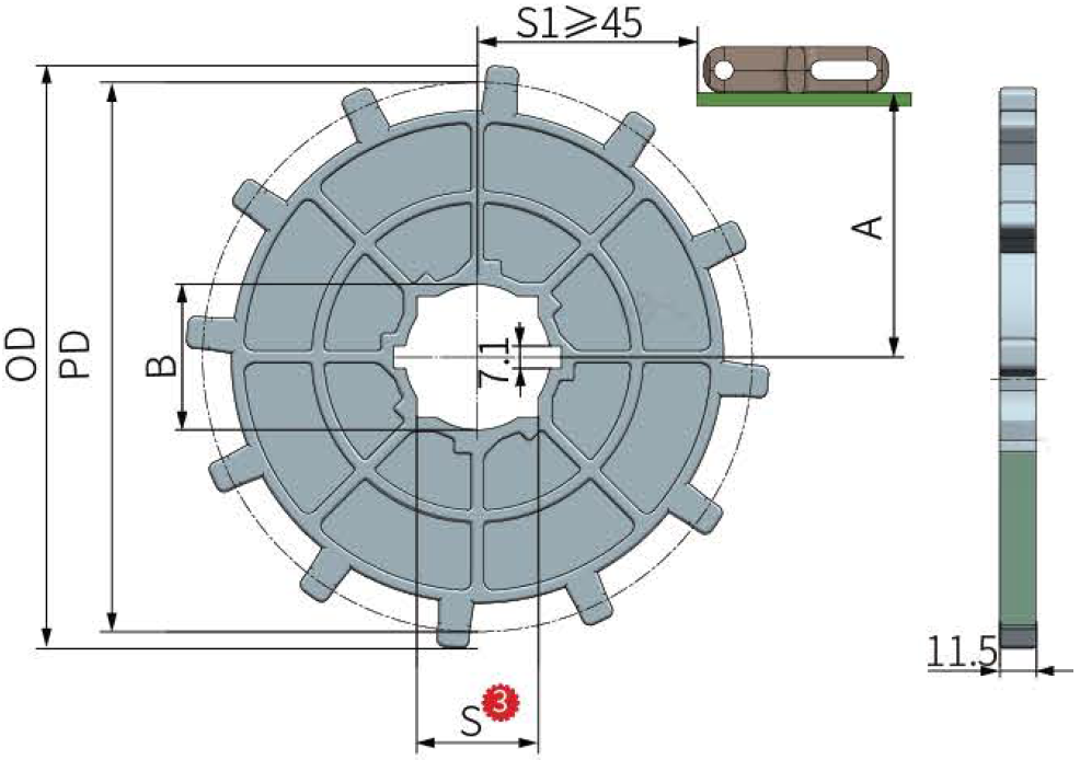 Drive System Dimensions YA-VA Intelligent Systems Co., Ltd. - Free CAD models - YS1200 Moulded ...