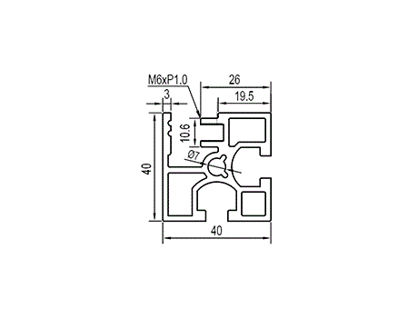 Aluminum Extrusion AF4040A-8